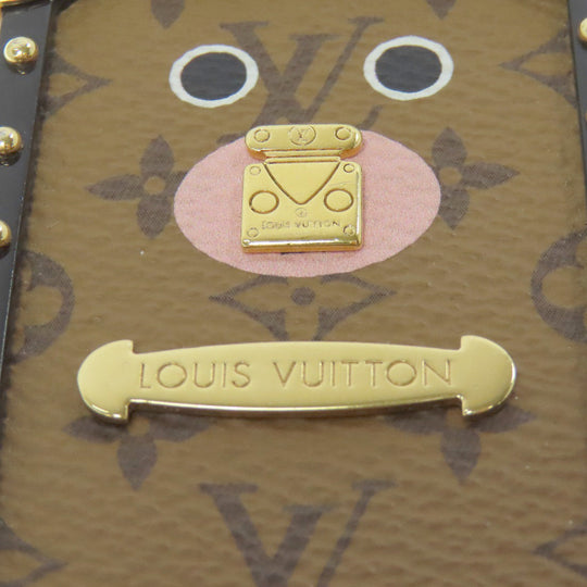 LOUIS VUITTON key ring M69551 Metal , Monogram Canvas gold bijou sack wild fur Women Used Authentic