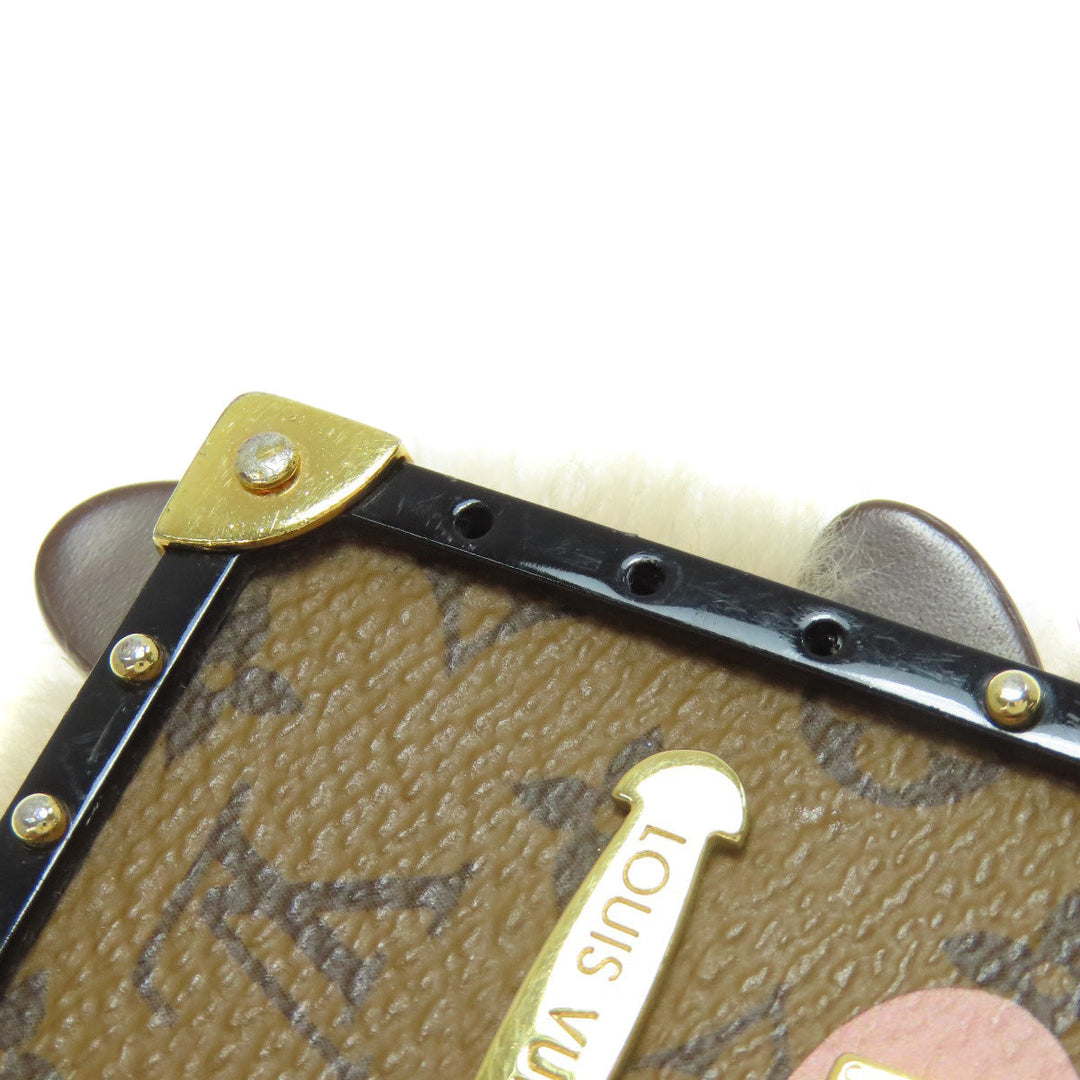 LOUIS VUITTON key ring M69551 Metal , Monogram Canvas gold bijou sack wild fur Women Used Authentic