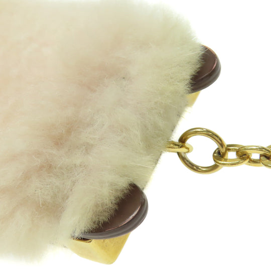 LOUIS VUITTON key ring M69551 Metal , Monogram Canvas gold bijou sack wild fur Women Used Authentic