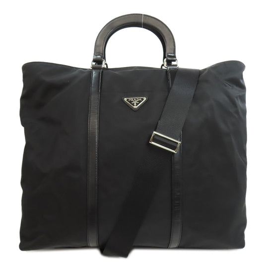 PRADA Tote Bag Nylon black 2WAWY Women Used Authentic