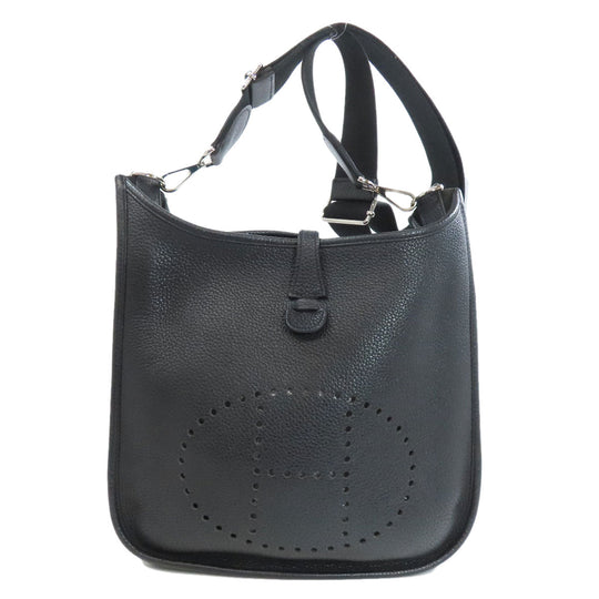 HERMES Shoulder Bag Taurillon Clemence black Evelyn 3 PM SilverMetal Women Used Authentic