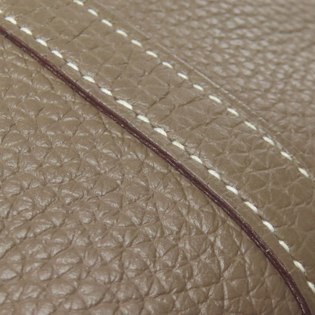 HERMES Handbag Taurillon Clemence beige Picotin Lock MM Etoupe Gold Metal