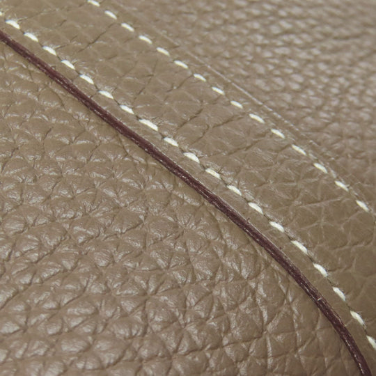 HERMES Handbag Taurillon Clemence beige Picotin Lock MM Etoupe Gold Metal