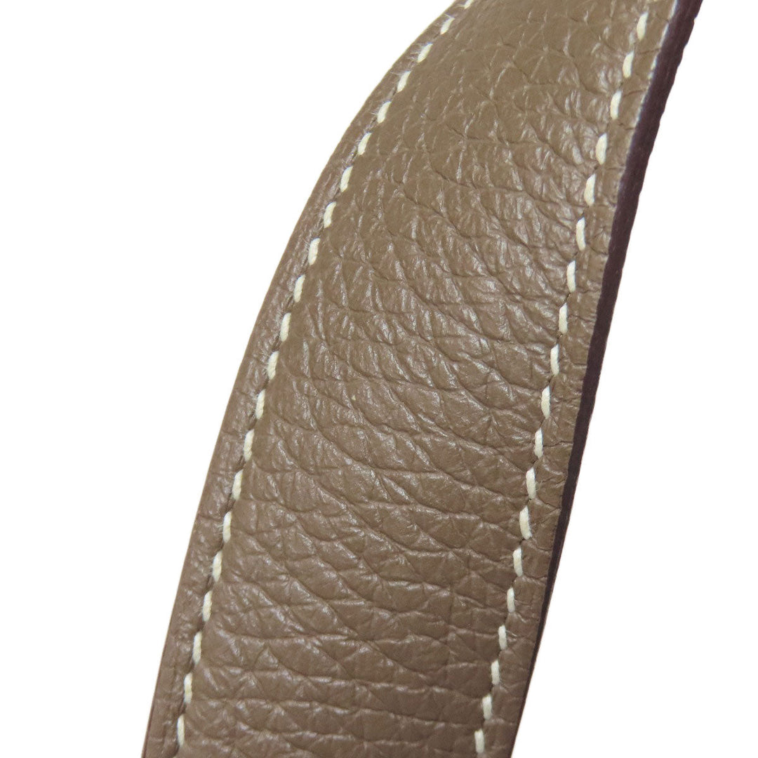 HERMES Handbag Taurillon Clemence beige Picotin Lock MM Etoupe Gold Metal