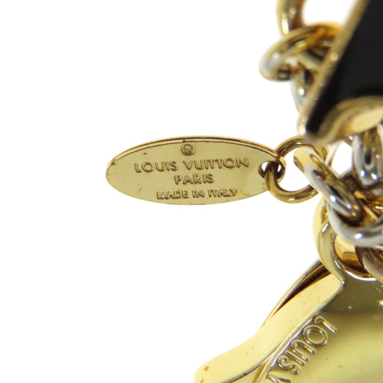 LOUIS VUITTON key ring M67119 metallic gold Bag Charm Fleur de Monogram Women Used Authentic