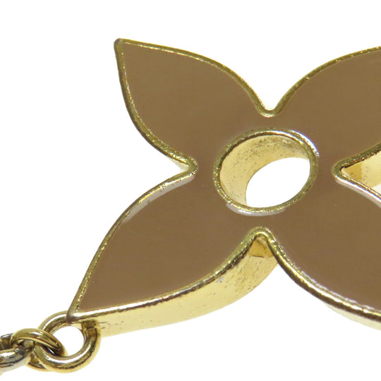LOUIS VUITTON key ring M67119 metallic gold Bag Charm Fleur de Monogram Women Used Authentic