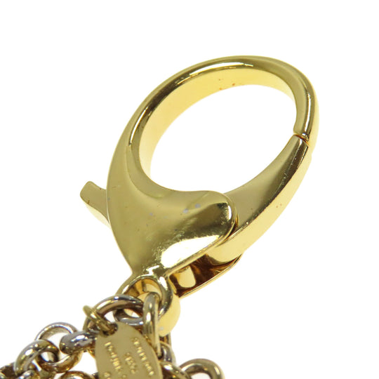 LOUIS VUITTON key ring M67119 metallic gold Bag Charm Fleur de Monogram Women Used Authentic
