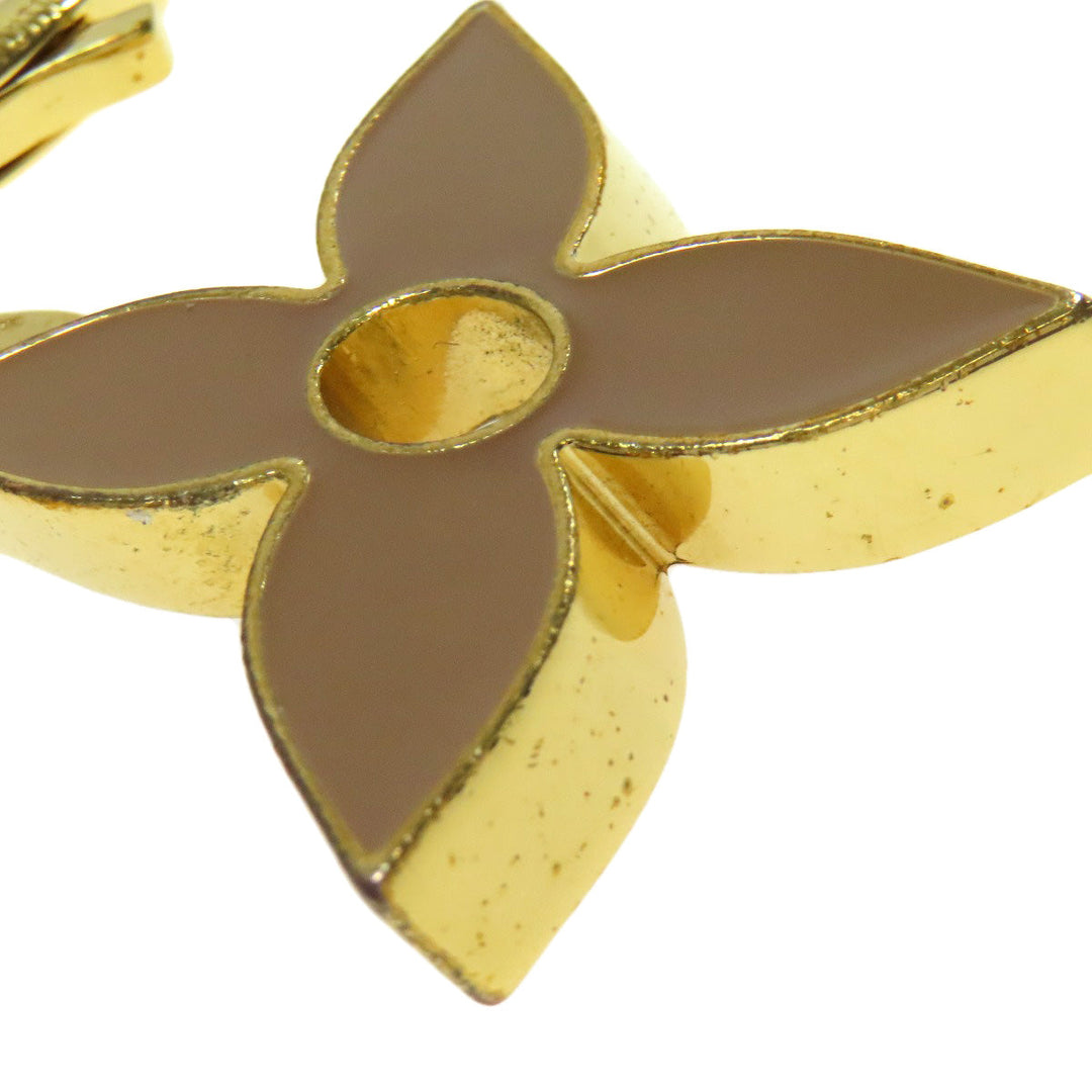 LOUIS VUITTON key ring M67119 metallic gold Bag Charm Fleur de Monogram Women Used Authentic