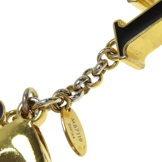LOUIS VUITTON key ring M67119 metallic gold Bag Charm Fleur de Monogram Women Used Authentic