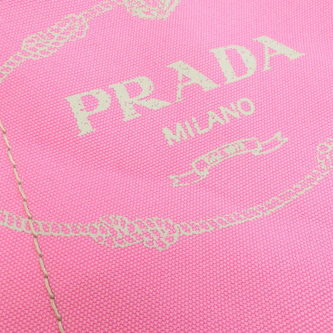 PRADA Tote Bag canvas pink Canapa Mini 2WAY Women Used Authentic