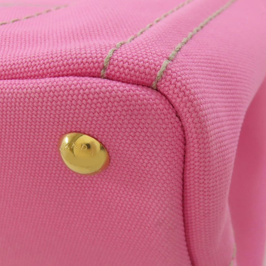 PRADA Tote Bag canvas pink Canapa Mini 2WAY Women Used Authentic