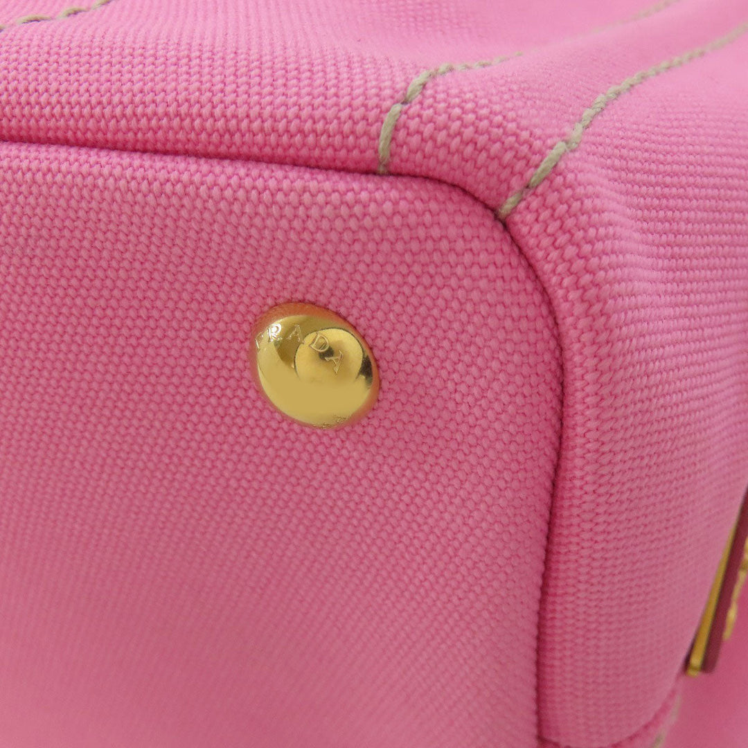 PRADA Tote Bag canvas pink Canapa Mini 2WAY Women Used Authentic
