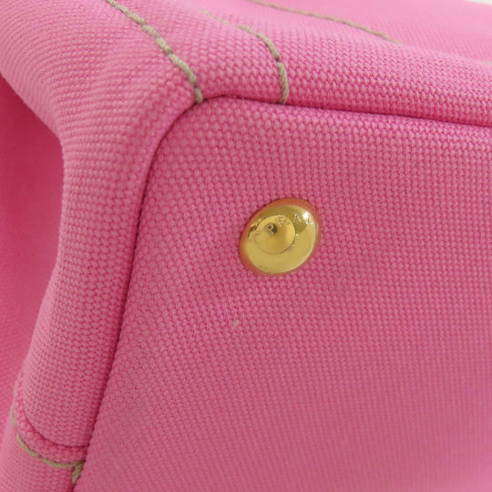 PRADA Tote Bag canvas pink Canapa Mini 2WAY Women Used Authentic