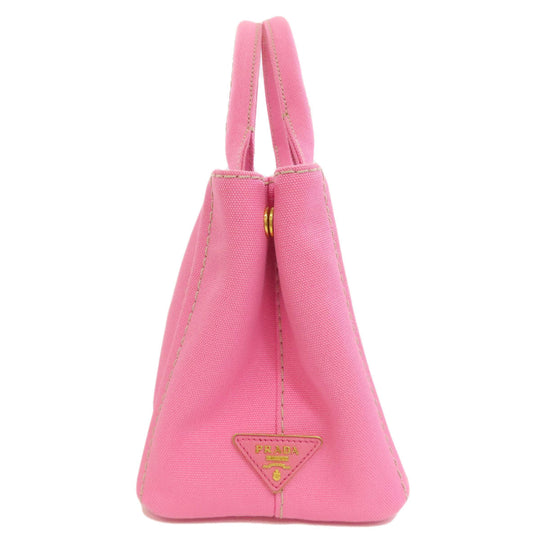 PRADA Tote Bag canvas pink Canapa Mini 2WAY Women Used Authentic