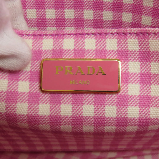 PRADA Tote Bag canvas pink Canapa Mini 2WAY Women Used Authentic