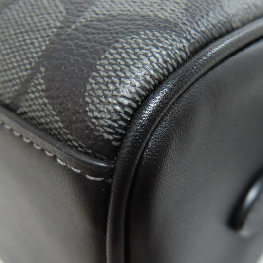 COACH Shoulder Bag CJ674 PVC black Signature Women Used Authentic