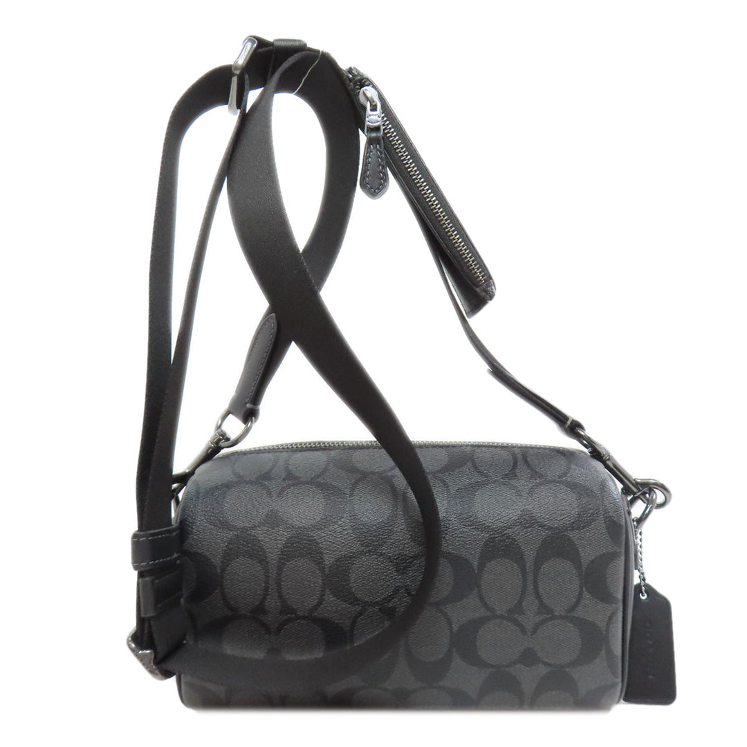 COACH Shoulder Bag CJ674 PVC black Signature Women Used Authentic