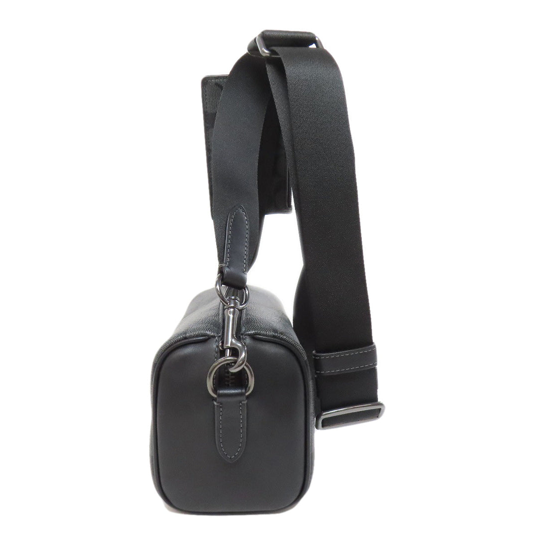 COACH Shoulder Bag CJ674 PVC black Signature Women Used Authentic