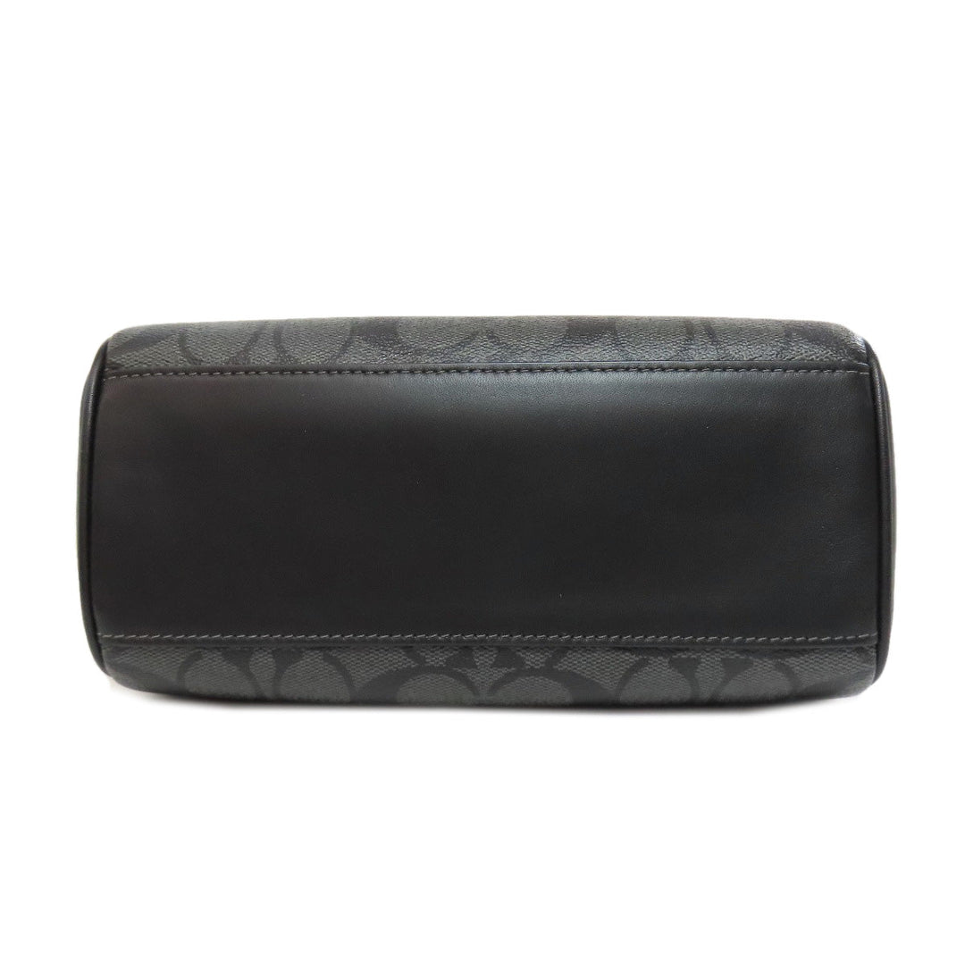 COACH Shoulder Bag CJ674 PVC black Signature Women Used Authentic