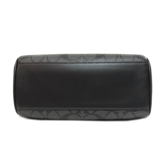 COACH Shoulder Bag CJ674 PVC black Signature Women Used Authentic