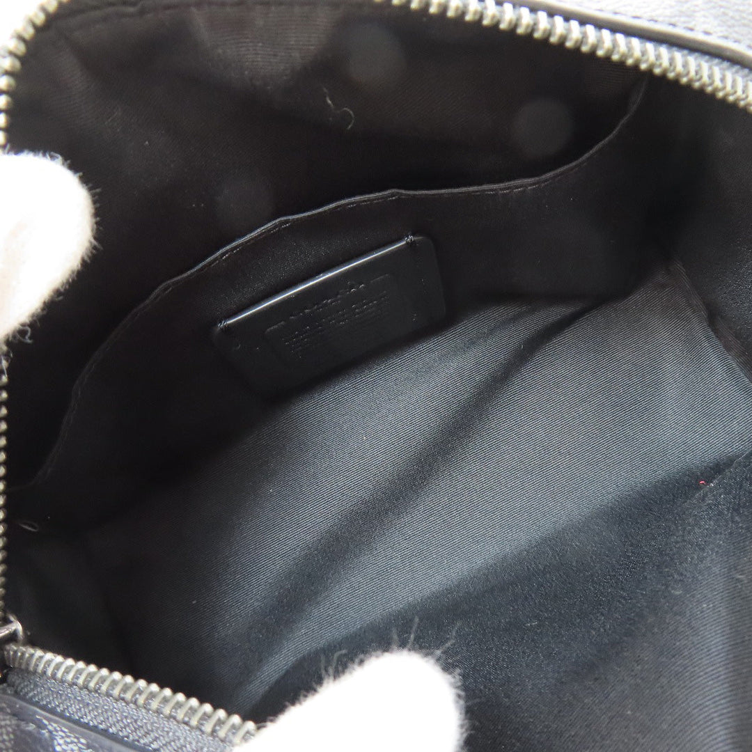 COACH Shoulder Bag CJ674 PVC black Signature Women Used Authentic