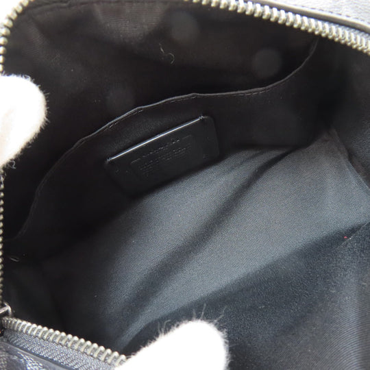 COACH Shoulder Bag CJ674 PVC black Signature Women Used Authentic