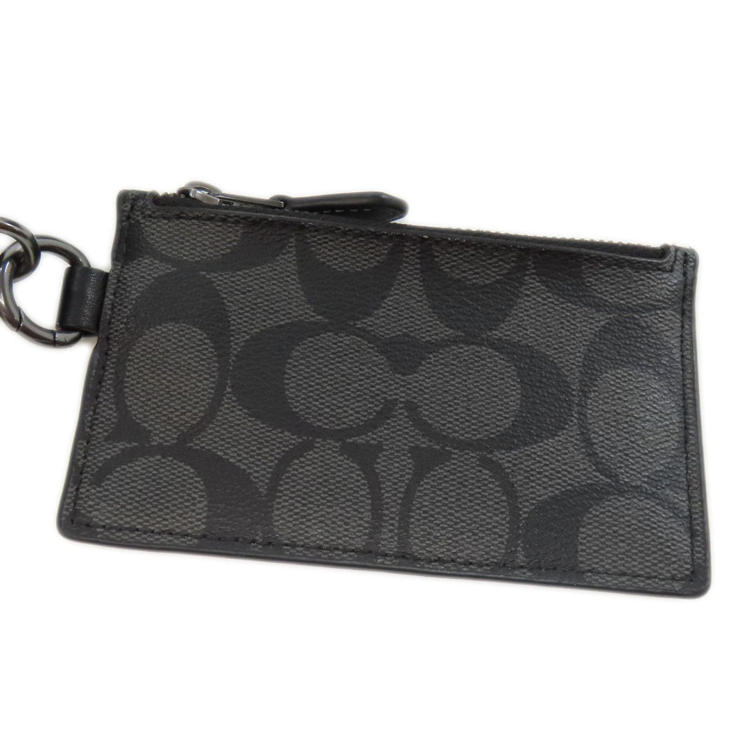 COACH Shoulder Bag CJ674 PVC black Signature Women Used Authentic