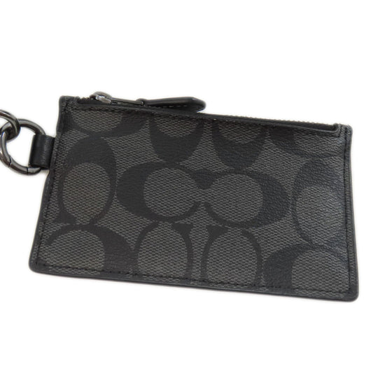 COACH Shoulder Bag CJ674 PVC black Signature Women Used Authentic