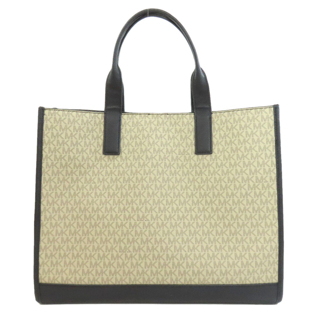MICHAEL KORS Tote Bag PVC beige MK signature Women Used Authentic