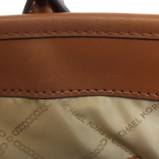 MICHAEL KORS Tote Bag PVC white MK Signature 2WAY Women Used Authentic