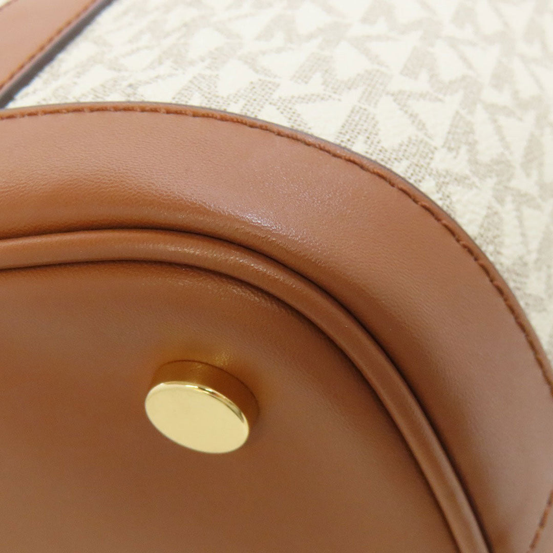 MICHAEL KORS Tote Bag PVC white MK Signature 2WAY Women Used Authentic