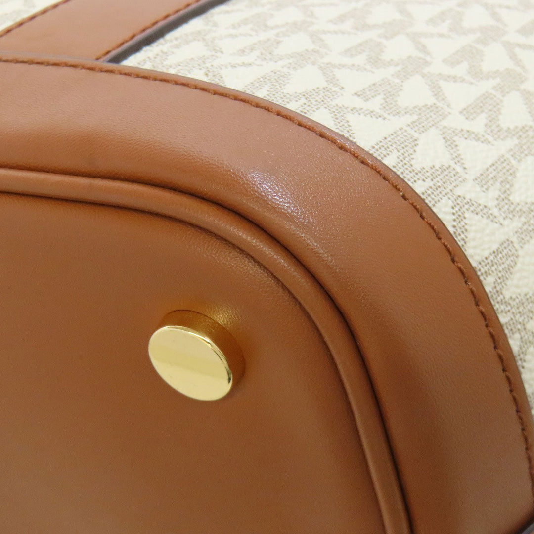 MICHAEL KORS Tote Bag PVC white MK Signature 2WAY Women Used Authentic