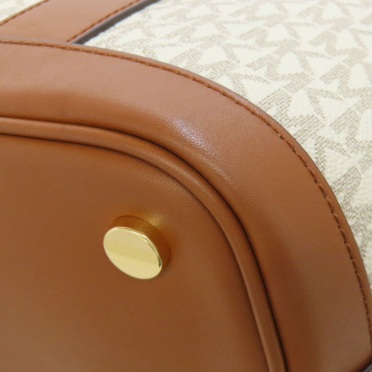MICHAEL KORS Tote Bag PVC white MK Signature 2WAY Women Used Authentic