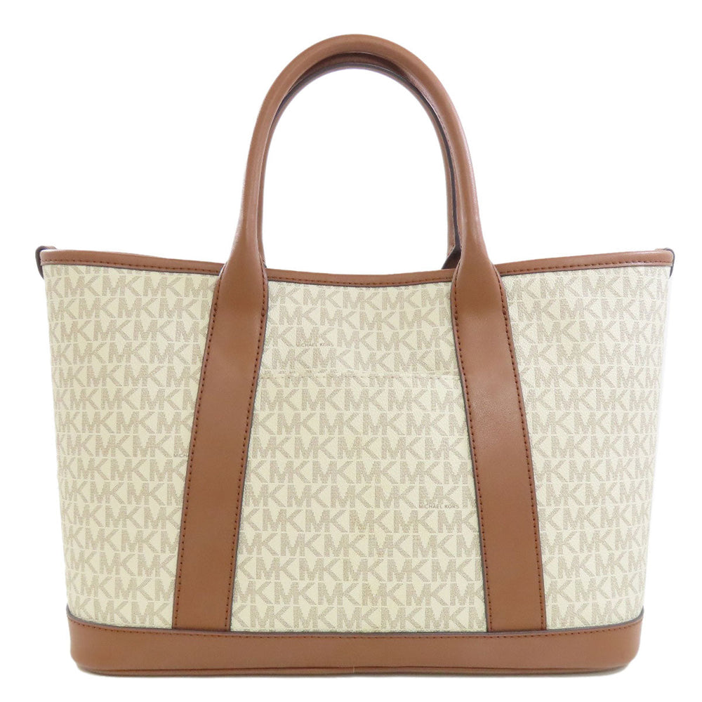 MICHAEL KORS Tote Bag PVC white MK Signature 2WAY Women Used Authentic