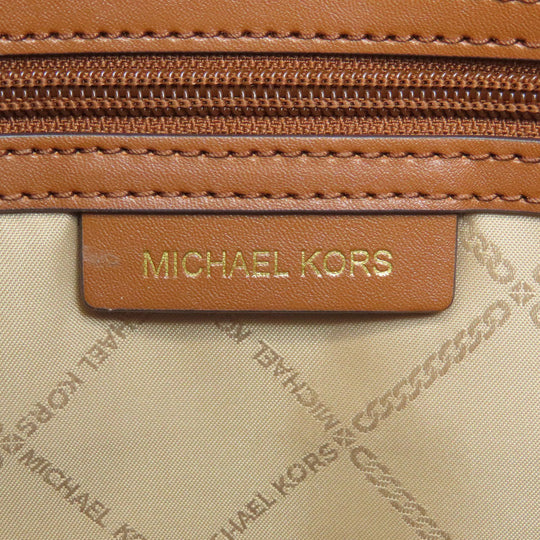 MICHAEL KORS Tote Bag PVC white MK Signature 2WAY Women Used Authentic