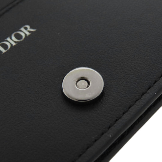 Christian Dior Card Case leather black Trotter Pattern