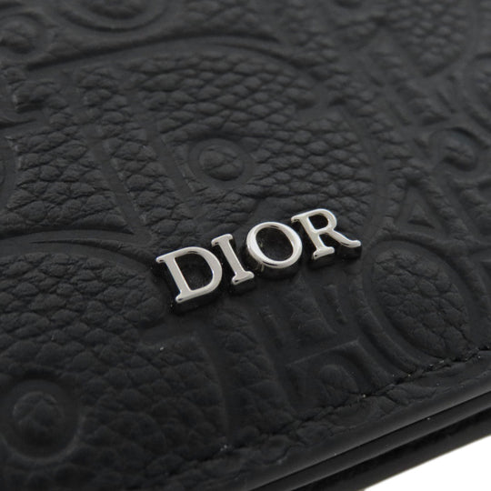 Christian Dior Card Case leather black Trotter Pattern