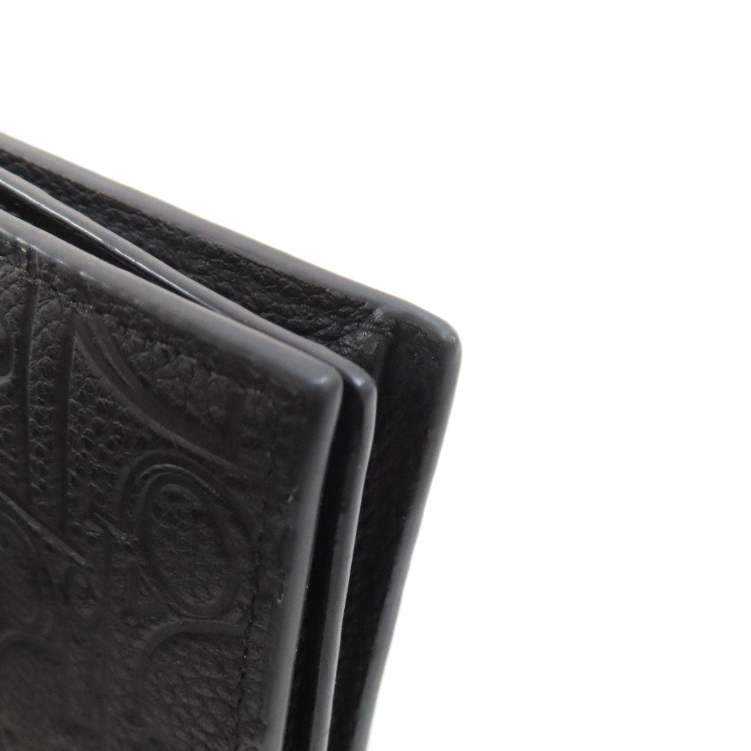 Christian Dior Card Case leather black Trotter Pattern