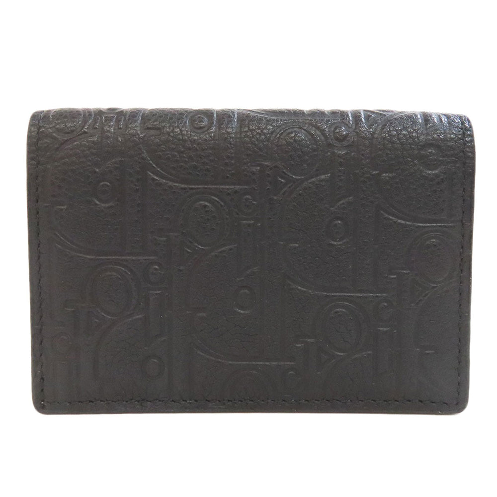 Christian Dior Card Case leather black Trotter Pattern