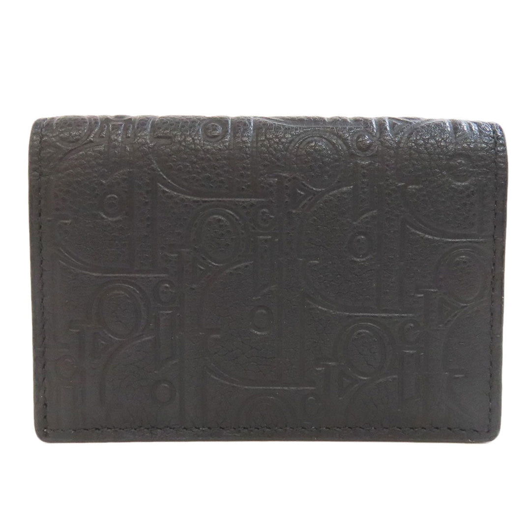 Christian Dior Card Case leather black Trotter Pattern