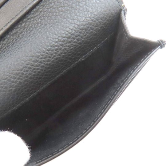 Christian Dior Card Case leather black Trotter Pattern
