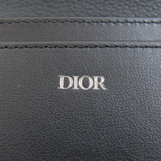 Christian Dior Card Case leather black Trotter Pattern