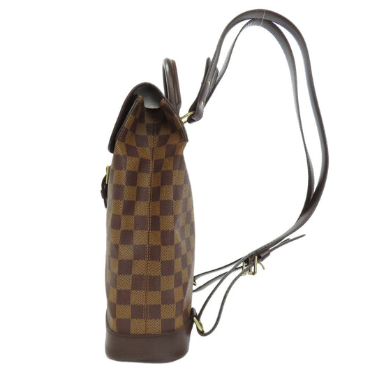 LOUIS VUITTON Backpack N51132 Damier canvas Brown Soho Women Used Authentic