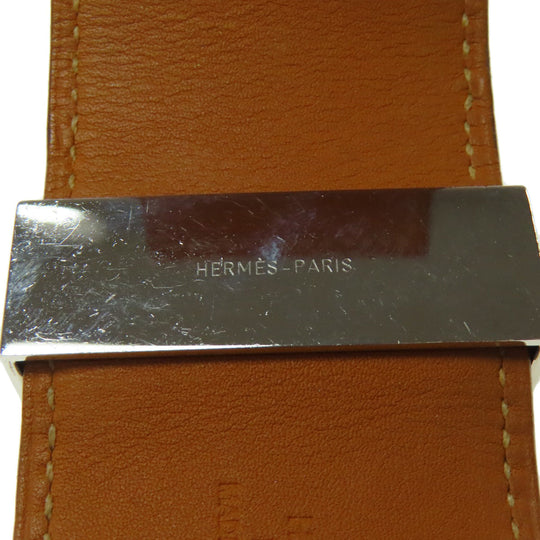 HERMES bracelet Calfskin Red Collie do cyan Women Used Authentic