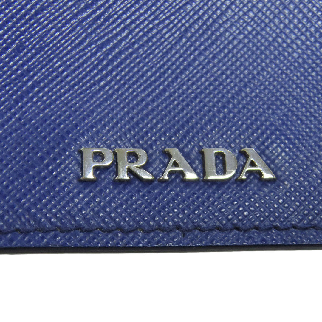PRADA Long Wallet Purse Safiano blue Shoulder wallet