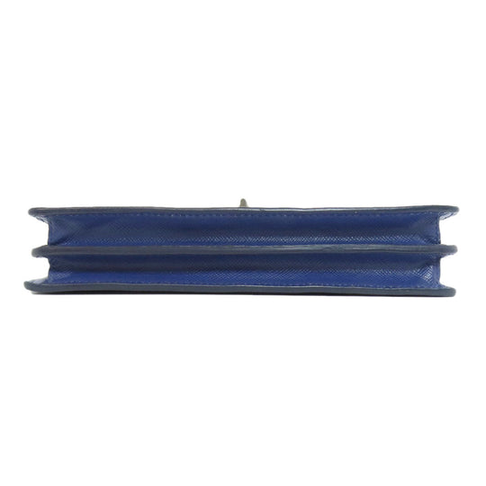 PRADA Long Wallet Purse Safiano blue Shoulder wallet