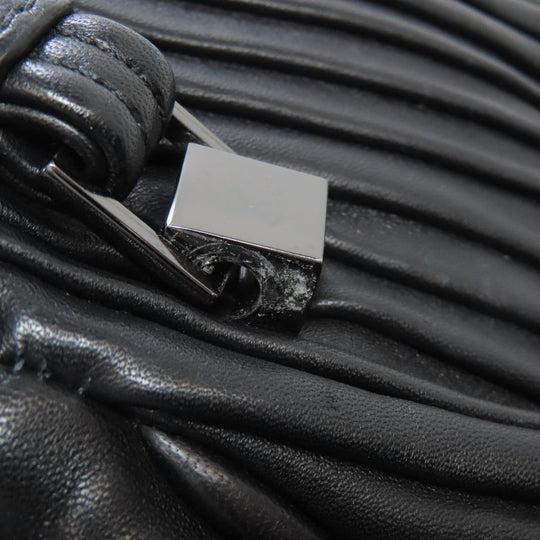 COLE HAAN Handbag leather black Simple design Women Used Authentic
