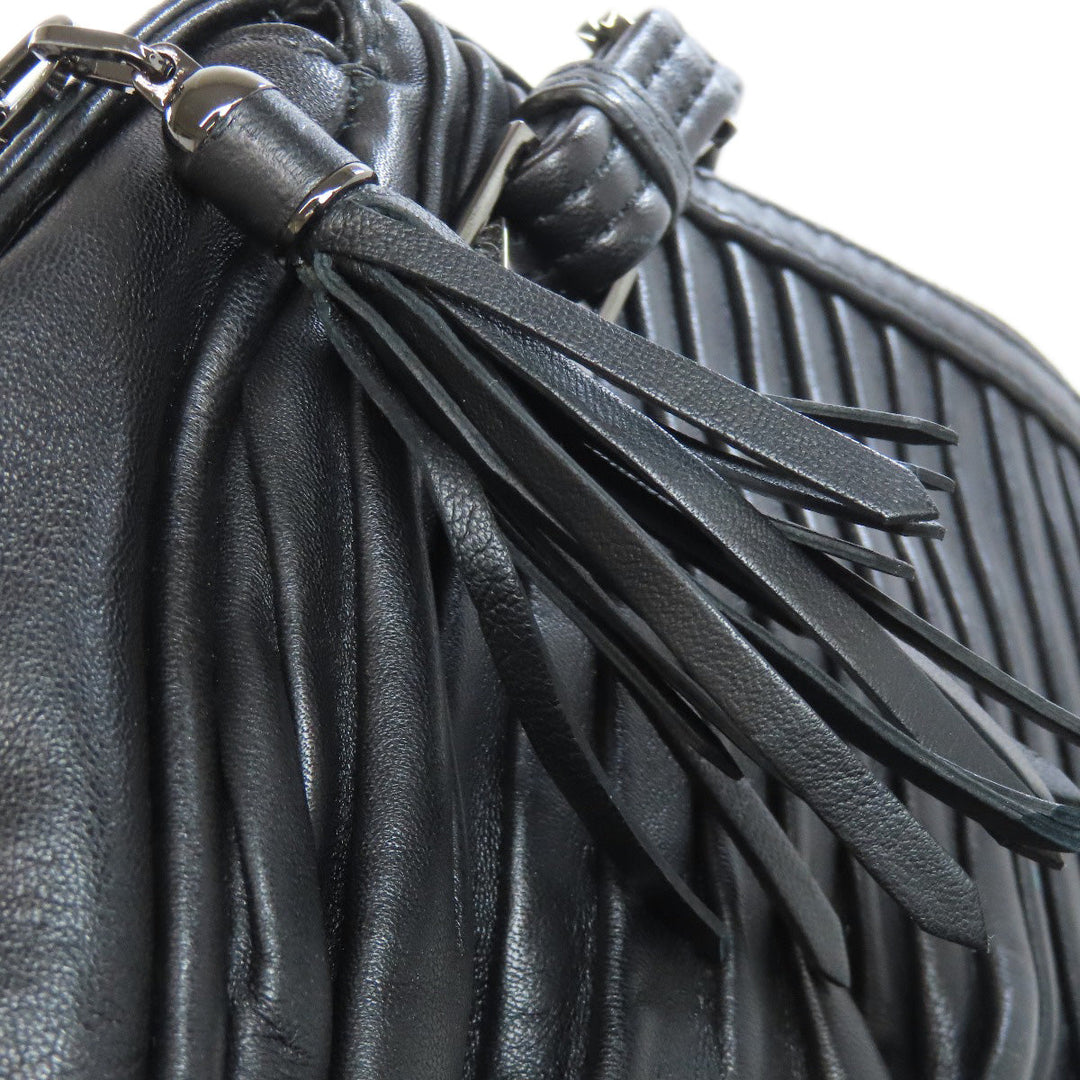 COLE HAAN Handbag leather black Simple design Women Used Authentic
