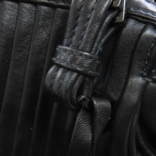 COLE HAAN Handbag leather black Simple design Women Used Authentic