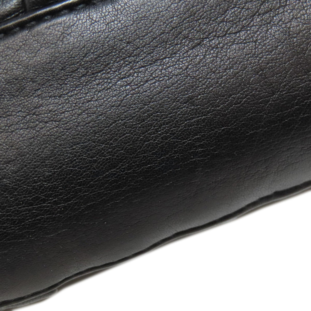 COLE HAAN Handbag leather black Simple design Women Used Authentic